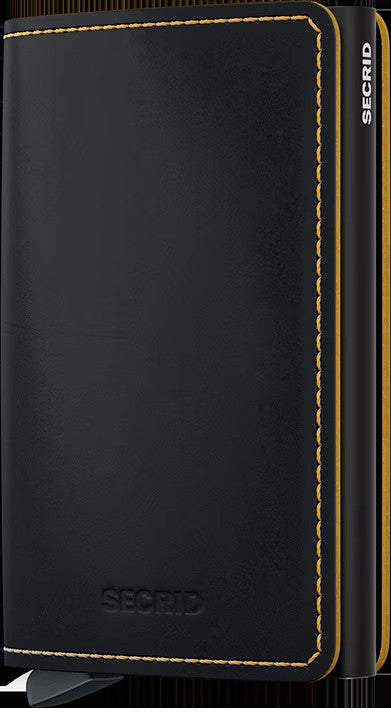 Slimwallet SECRID Matte Black & Ochre