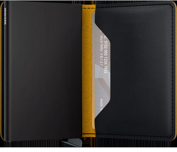 Slimwallet SECRID Matte Black & Ochre