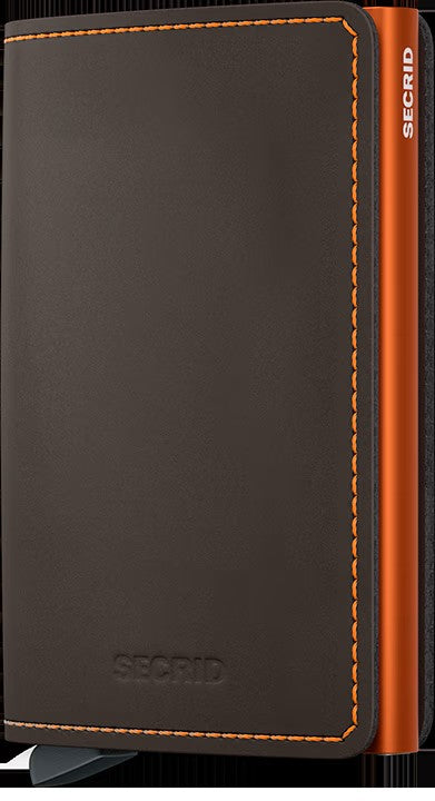 Slimwallet SECRID Matte Truffle & Orange