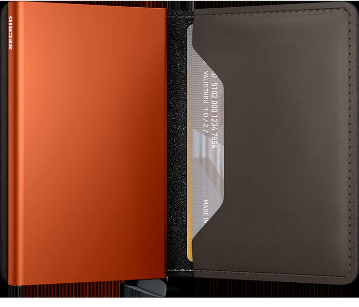 Slimwallet SECRID Matte Truffle & Orange