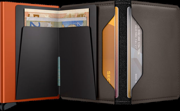 Slimwallet SECRID Matte Truffle & Orange