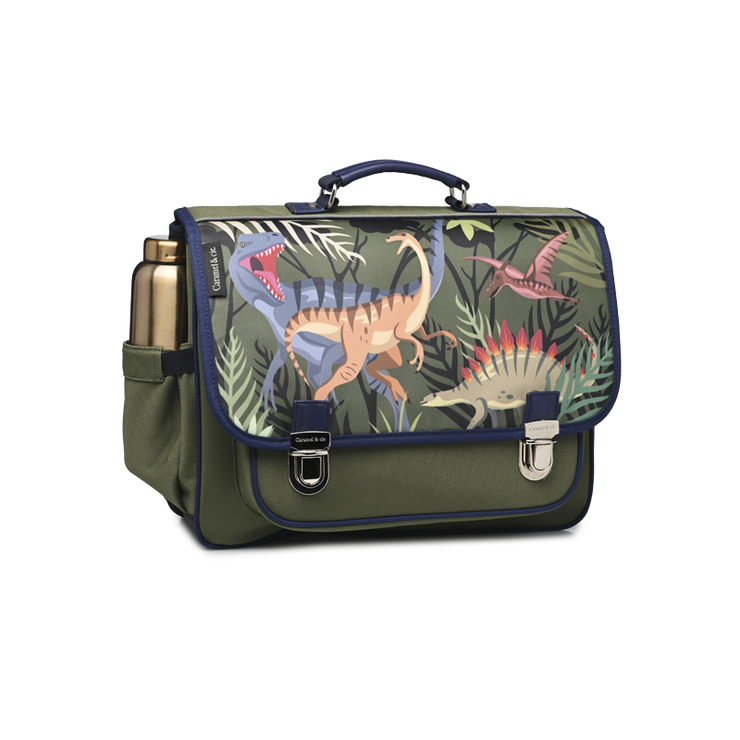 Cartable Moyen CARAMEL & CIE JURASSIC-VERT 38CM