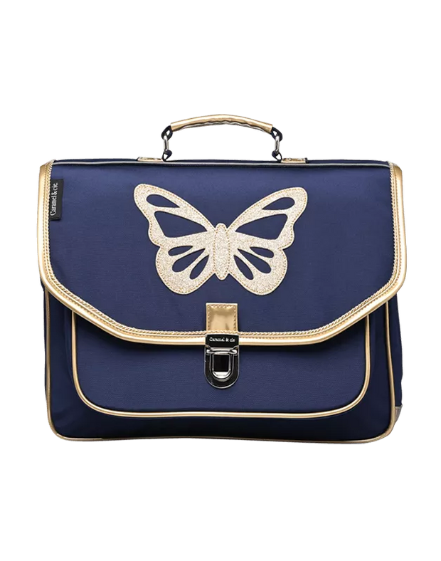 Cartable Moyen CARAMEL & CIE Papillon Bleu