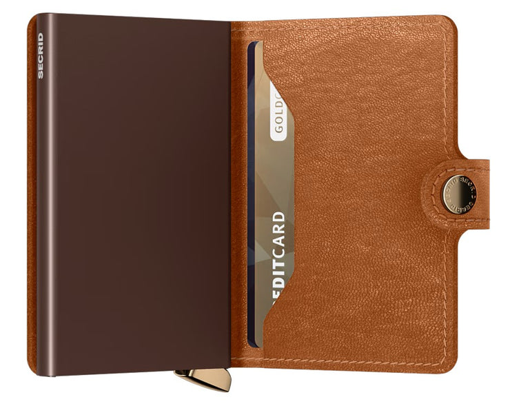 Miniwallet Premium SECRID Emboss Lines Cognac